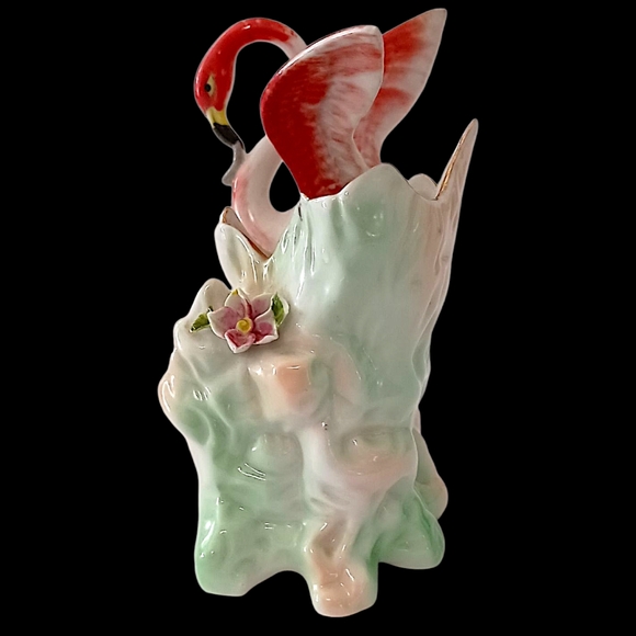 Vtg Flamingo MINI Vase Planter Japan Porcelain Succulent Air Plants Kitschy READ - Picture 9 of 16